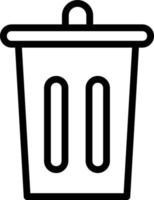 icône de ligne de poubelle vecteur