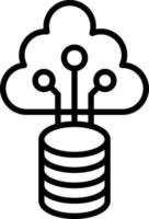 icône de ligne de données cloud vecteur