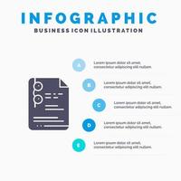 fichier document école éducation solide icône infographie 5 étapes présentation arrière-plan vecteur