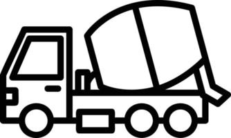 icône de ligne de camion malaxeur vecteur