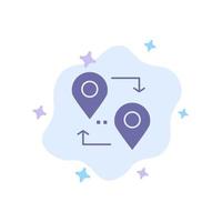 pointeur de carte de localisation voyage icône bleue sur fond de nuage abstrait vecteur