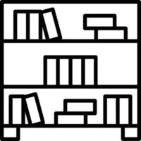 icône de ligne de bibliothèque vecteur