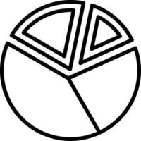icône de ligne de camembert vecteur