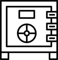 icône de ligne de coffre-fort vecteur