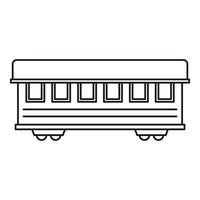 icône de voiture de train de voyageurs, style de contour vecteur