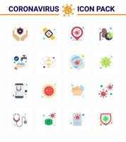 16 illustrations vectorielles pandémiques de virus corona couleur plate protection médicale virus coronavirus épidémie coronavirus viral 2019nov éléments de conception de vecteur de maladie