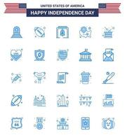 ensemble moderne de 25 blues et symboles le jour de l'indépendance des états-unis tels que le jour wisconsin alert usa map modifiable usa day vector design elements