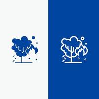 énergie environnement pollution verte ligne et glyphe icône solide bannière bleue ligne et glyphe icône solide bannière bleue vecteur