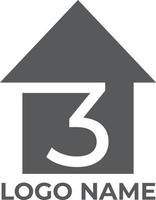 3 maison logo vecteur gratuit