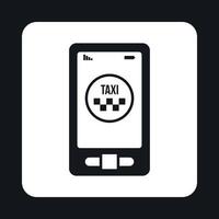 application de taxi dans l'icône du téléphone, style simple vecteur