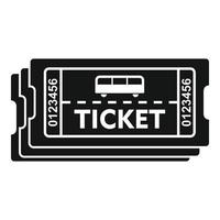 icône de billet de bus de carte, style simple vecteur