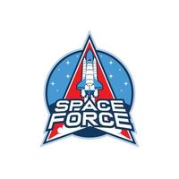 illustration vectorielle de force spatiale fantastique, parfaite pour le logo, la conception de badges et la conception de t-shirts vecteur