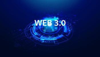 cercle technologique abstrait concept futuriste numérique web 3.0 web sémantique et intelligence artificielle accéder aux services réseau informations personnelles travailler sur un réseau décentralisé et blockchain vecteur