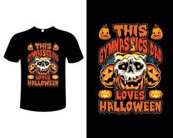 halloween typographie gymnastique vintage t-shirt design modèle d'illustration vectorielle vecteur