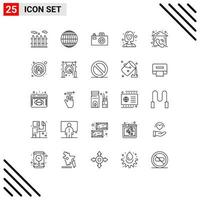 pack de 25 symboles universels d'éléments de conception vectoriels modifiables du gestionnaire de contacts commerciaux du domaine de chasse vecteur