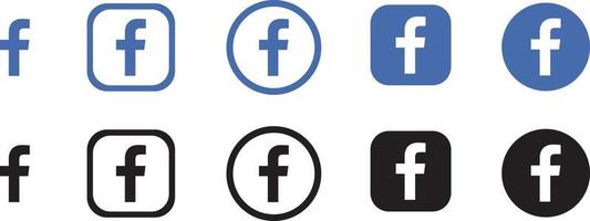 jeu d'icônes de logo vectoriel facebook
