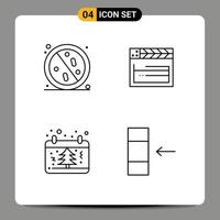 groupe de 4 signes et symboles de couleurs plates remplies pour les éléments de conception vectoriels modifiables de date américaine de soins de santé anti-vidéo vecteur