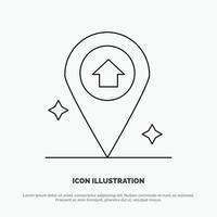 carte navigation maison ligne icône vecteur