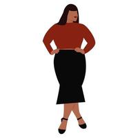 illustration vectorielle de femmes bodypositives. mouvement positif du corps et diversité de la beauté. un ensemble de femmes de taille plus. illustration de stock de vecteur isolé sur fond blanc. eps 10