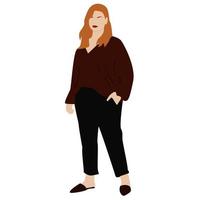 illustration vectorielle de femmes bodypositives. mouvement positif du corps et diversité de la beauté. un ensemble de femmes de taille plus. illustration de stock de vecteur isolé sur fond blanc. eps 10