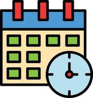icône remplie de ligne de planificateur vecteur