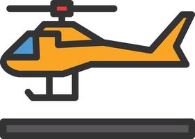 icône remplie de ligne d'hélicoptère vecteur