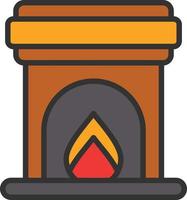 icône remplie de ligne de cheminée vecteur