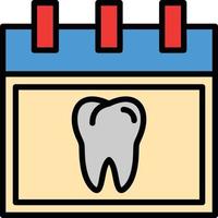 icône remplie de ligne de dentiste vecteur