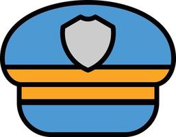 icône remplie de ligne de chapeau de police vecteur