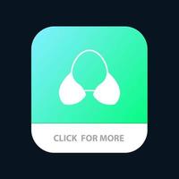 bikini de plage vêtements vêtements bouton d'application mobile version de glyphe android et ios vecteur