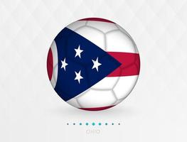 ballon de football avec motif drapeau de l'ohio, ballon de football avec le drapeau de l'équipe nationale de l'ohio. vecteur