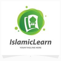 modèle de conception de logo d'apprentissage islamique vecteur