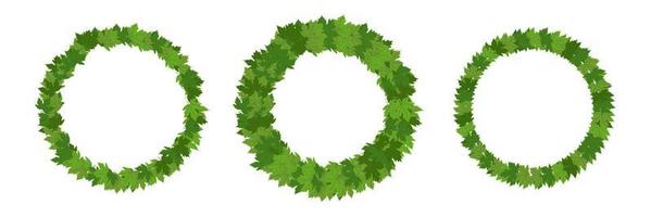 couronne de cadre de cercle avec des feuilles vecteur