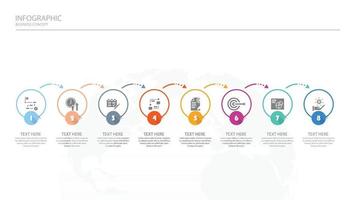 processus infographique avec 8 étapes, processus ou options. vecteur