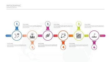 processus infographique avec 6 étapes, processus ou options. vecteur