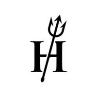 logo trident initial h vecteur