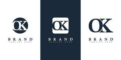 logo ok lettre moderne et simple, adapté à toute entreprise avec des initiales ok ou ko. vecteur