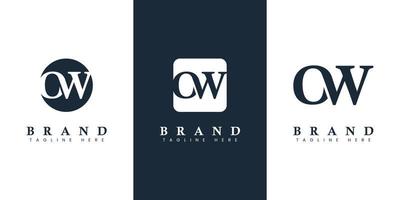 logo de lettre ow moderne et simple, adapté à toute entreprise avec des initiales ow ou wo. vecteur