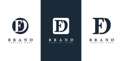 logo de lettre fd moderne et simple, adapté à toute entreprise avec des initiales fd ou df. vecteur
