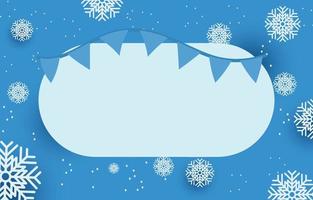 étiquette carrée vierge bleue décorée de flocons de neige, illustration vectorielle de fond hiver, noël et nouvel an. vecteur