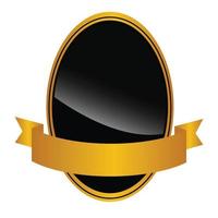 emblème ovale avec dessin vectoriel ruban doré
