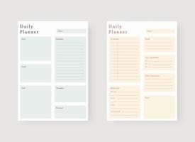 modèle de planificateur quotidien. ensemble de planificateur et liste de choses à faire. ensemble de modèles de planificateur moderne. illustration vectorielle. vecteur