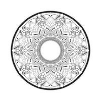 ornement mandala arrière-plan concept de design noir et blanc vecteur