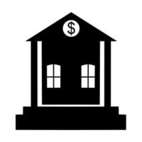 icône de vecteur de banque avec symbole dollar sur fond blanc. concept de conception de jour bancaire international. modèle de jour férié.