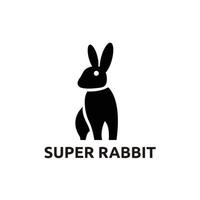 illustration silhouette lapin animal simple vecteur de conception de logo plat