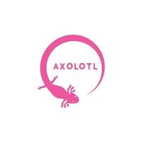 illustration cercle rose axolotl mexique indigène animal sauvage logo design vecteur