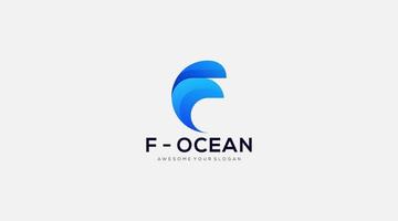 lettre f océan logo design modèle d'inspiration vectorielle vecteur