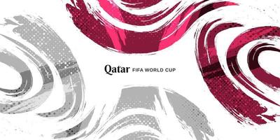 drapeau qatar avec brosse et style grunge. drapeau du qatar avec concept sportif, adapté à la fête de l'indépendance et à la coupe du monde 2022 vecteur