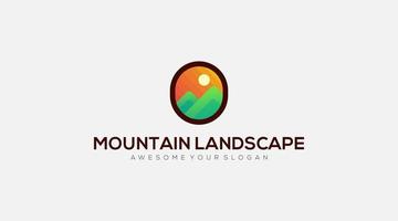 illustration vectorielle de paysage de montagne logo design vecteur