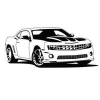 livre de coloriage noir et blanc muscle car vecteur